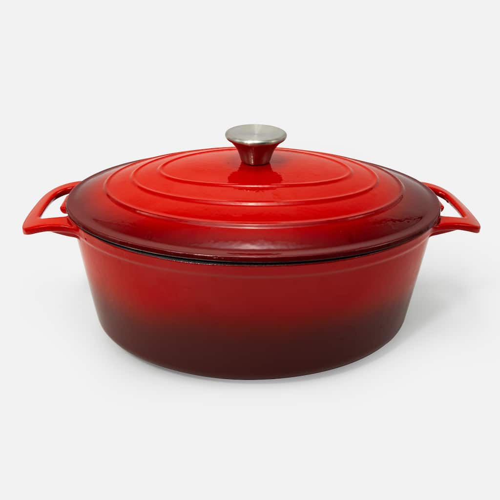 CookPro 6 Qt. Oval Casserole Pan with Red Coating