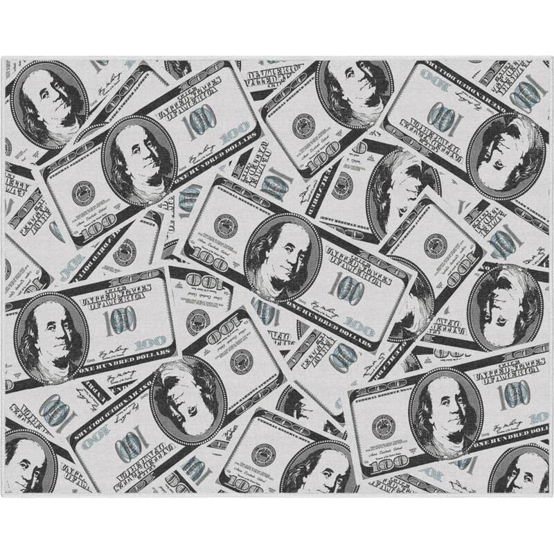 Well Woven Money Dollar Stacked Modern Machine Washable Area Rug - Green - 7' 7" x 9' 10" - Rectangle