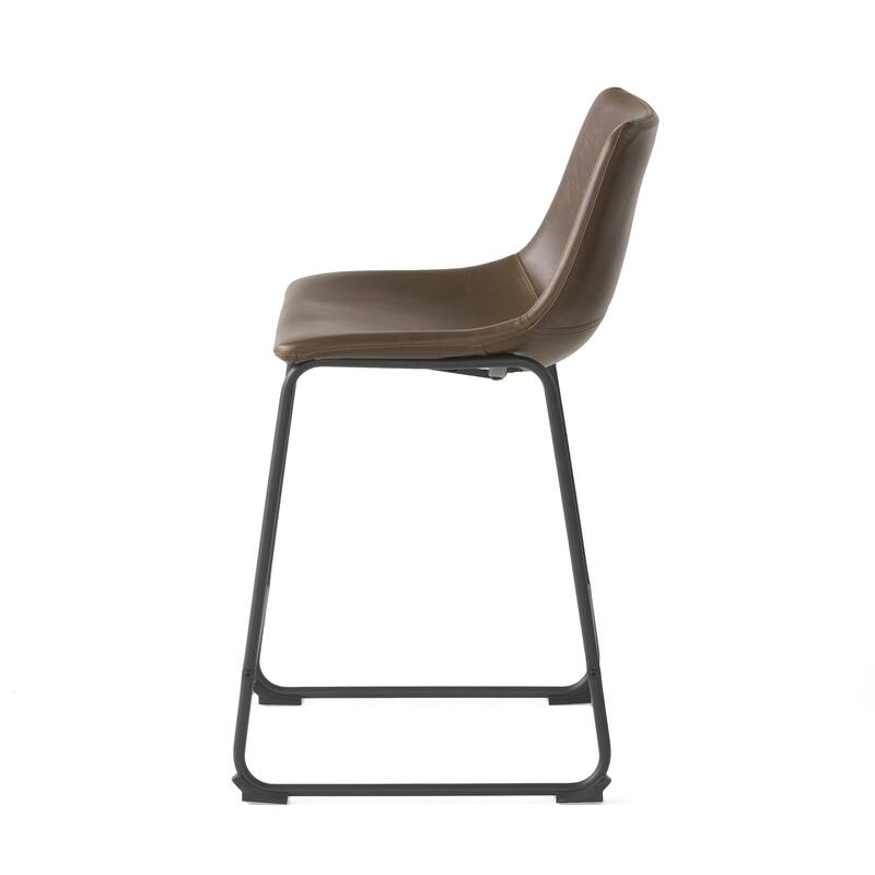 Cedric Faux Leather Counter Stool (Set of 2) by Christopher Knight Home