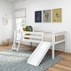 preview thumbnail 1 of 18, Max and Lily Twin Solid Wood Soren Ultra Low Loft Bed with Slide White