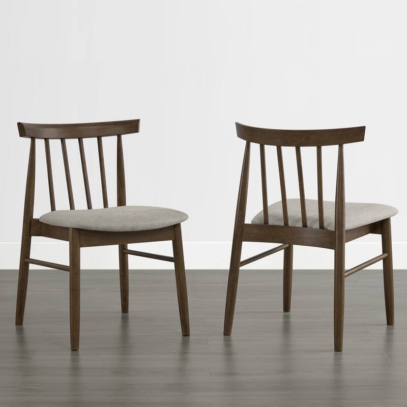 Spruce & Spring Windsor Spindle Back Upholstered Dining Chair with Solid Wood Frame