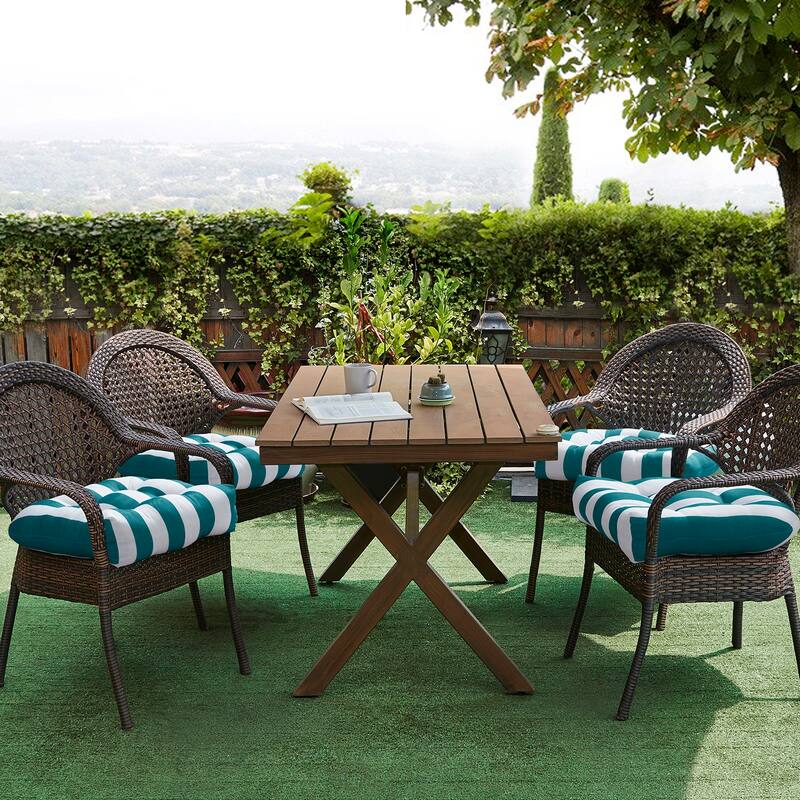 Havana Striped Tufted Patio Seat Cushion Sets