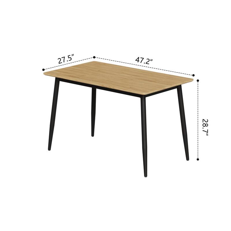 GDFStudio - Ardena Space Saving Minimalist Dining Table, Rounded Edges & Sturdy Metal Legs - 47.2"W