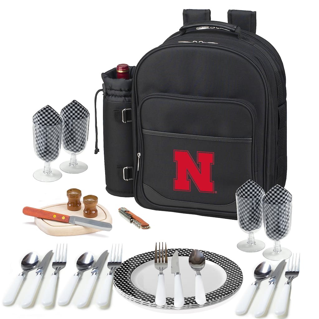 NCAA Nebraska Cornhuskers Picnic Backpack Equipped for Four