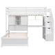 preview thumbnail 7 of 11, White Pinewood Twin over Twin Loft Bed with Built-in Desk and Staircase
