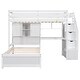 preview thumbnail 30 of 30, Wood Twin over Twin Loft Bed with Built-in Desk and Staircase, Loft Bed Frame w/Slats Support, Storage Compartments and Shelves