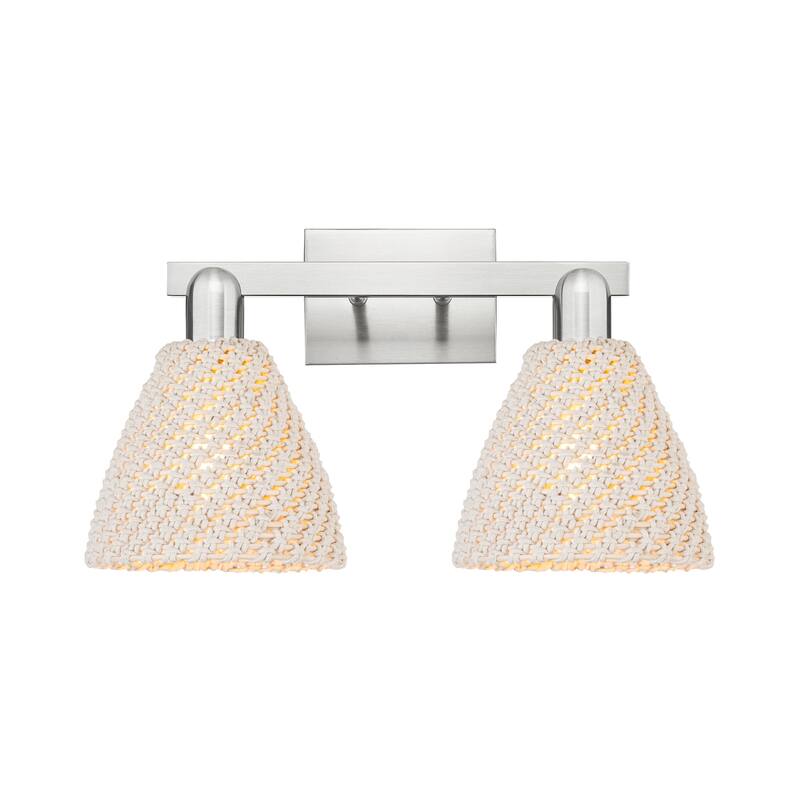 Innovations Lighting Downtown Urban - Natural Ballston Dome - 2 Light 16" Bath Vanity Light - Brushed Satin Nickel