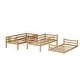 preview thumbnail 15 of 18, Rubber Wood Detachable Triple Twin Bunk Bed with Two Built-in Ladders,Guardrails,Kids and Baby