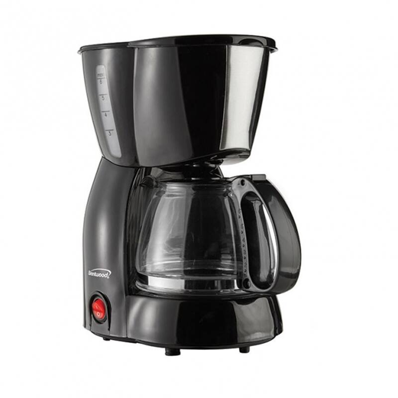 4 Cup Coffee Maker in Black - Black