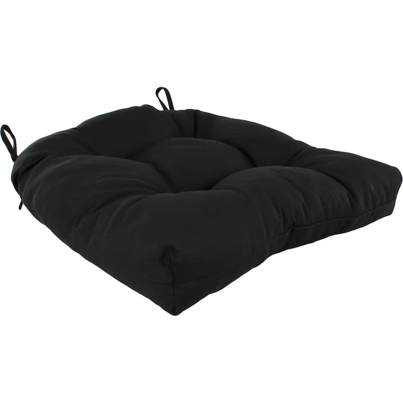 Indoor/Outdoor Plush Patio Seat Cushion - 20" x 20" x 3" - Black