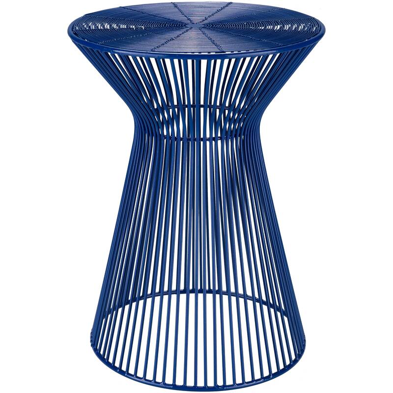 Livabliss Petruccio Navy Modern Metal Accent Table - Blue - Metal