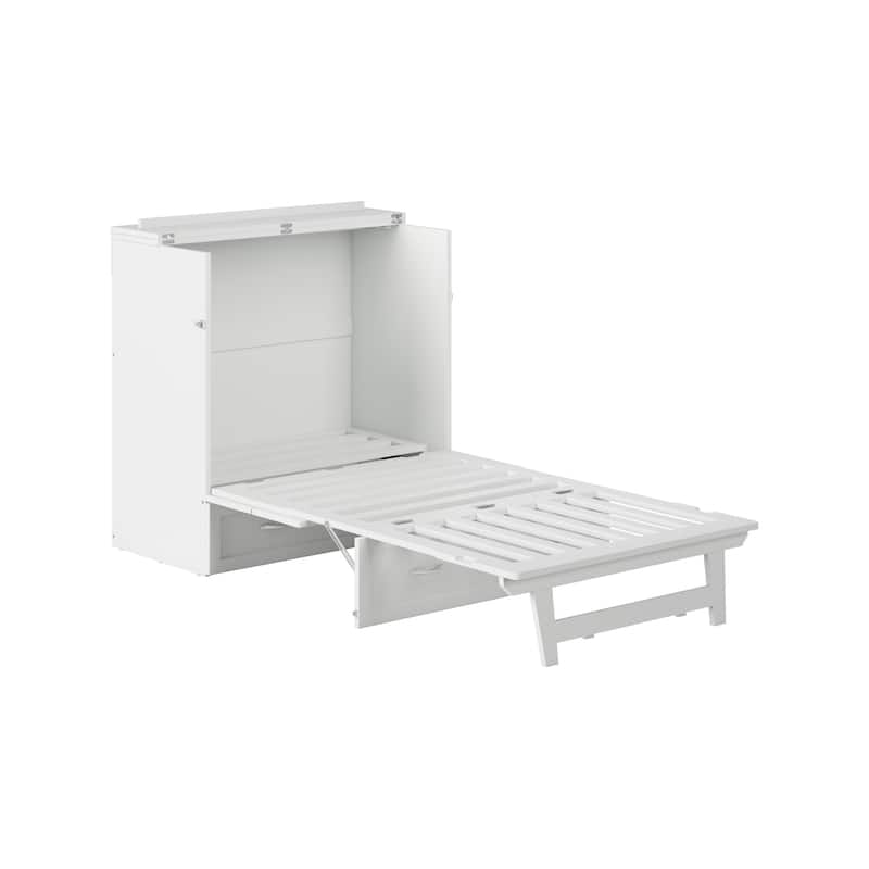 AFI Northfield Murphy Bed Chest with 6" Mattress, Storage Drawer & Built-In Charger