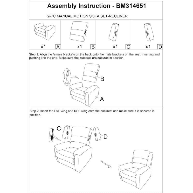 Fery 36 Inch Manual Recliner Chair, Gray Burlap, Cushioned Seat, Solid Wood