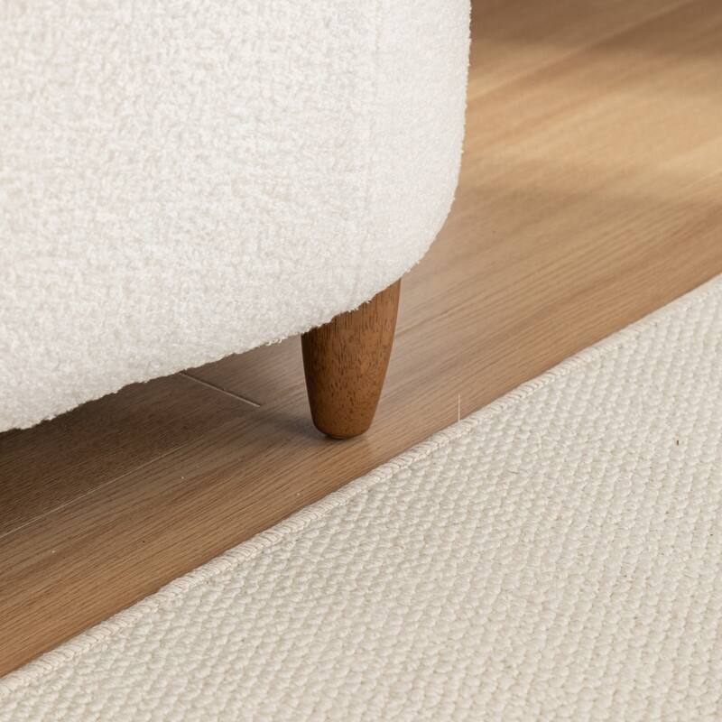 Modern Glam Teddy Fabric Upholstered Storage Ottoman Bench