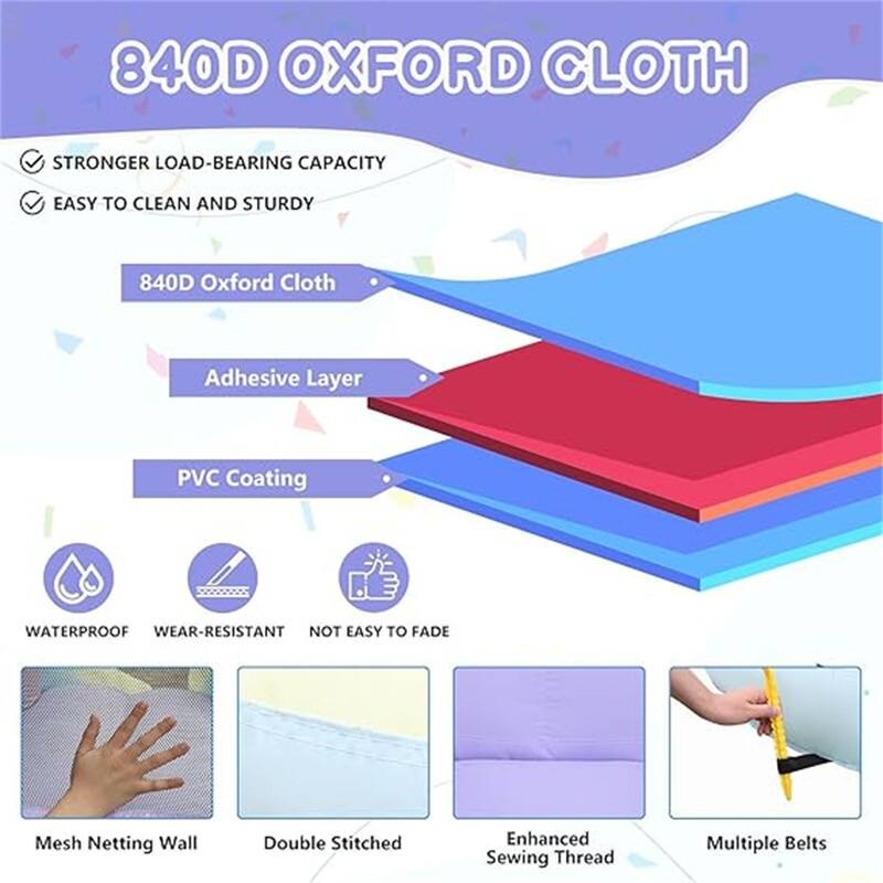 Inflatable Bounce House With Water Slide, W/Cloud Spray Water And 750W Air Blower