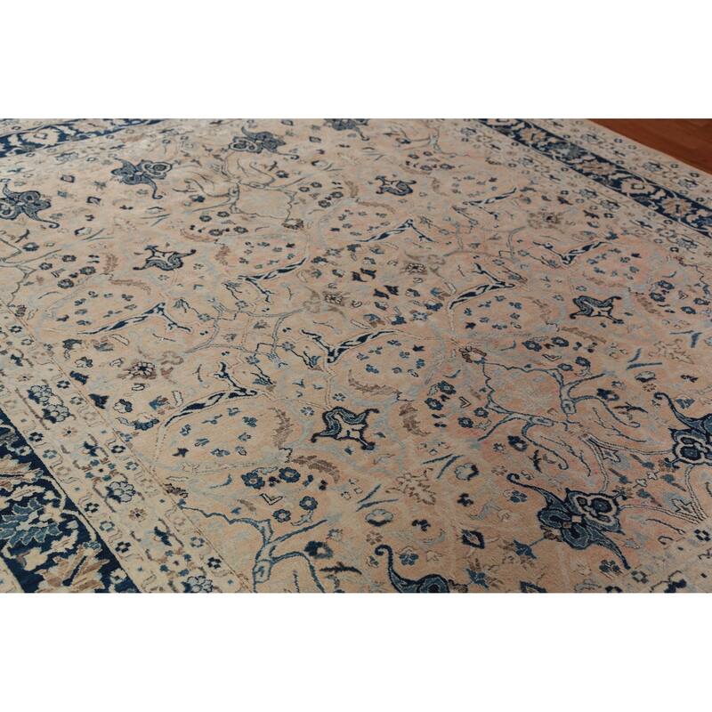 Hand Knotted Oriental 100% Wool Carpet Traditional All-Over Coral Ziegler Area Rug - 9' 7'' X 8' 2''