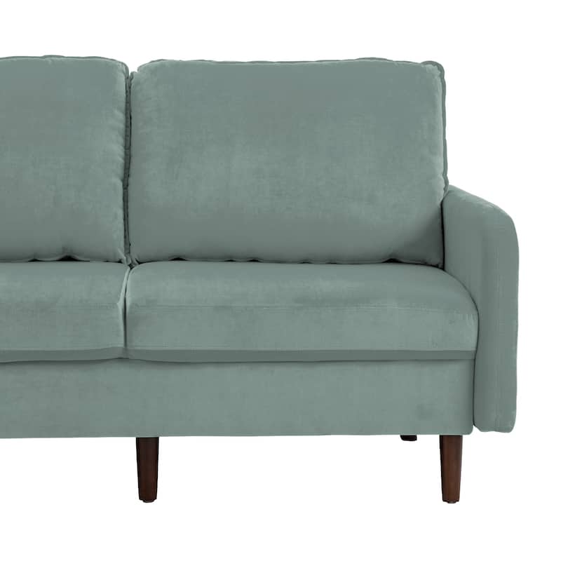 2 Pices Velvet Loveseat Wood Legs Sofa