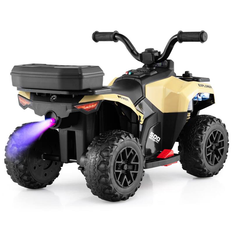 Gymax 6V Kids Ride On ATV w/ Music & Spray Function USB Port Storage