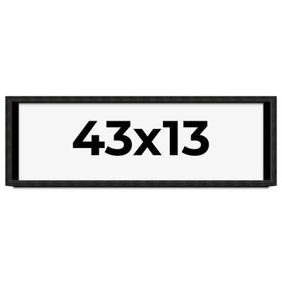 43x13 Shadow Box Black Rustic Barnwood Display Frame | 1.125 Inch