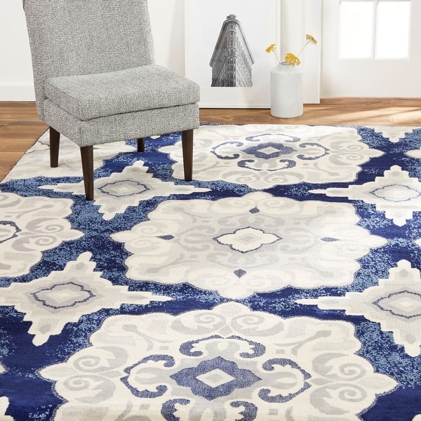 slide 2 of 13, Home Dynamix Tremont Salem Transitional Patterned Area Rug 21"x35" - Navy Blue Multi