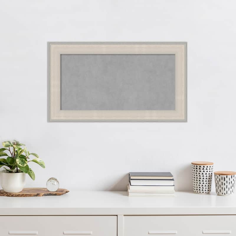 Amanti Art Cottage White Silver Framed Magnetic Board