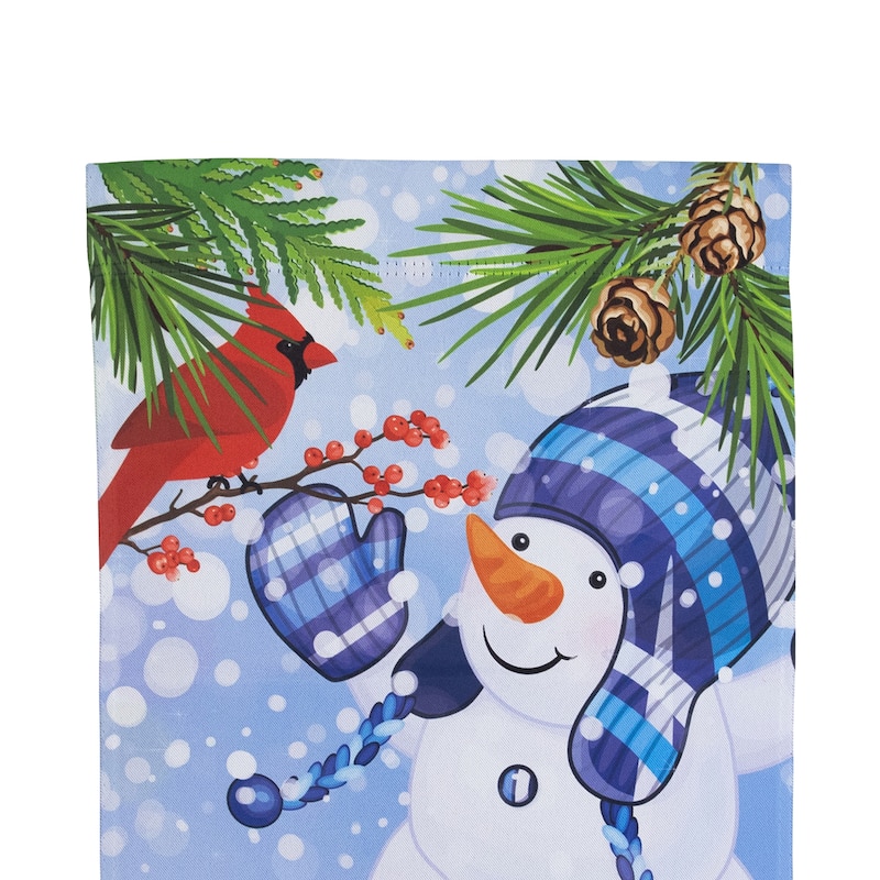Let It Snow Snowman and Cardinal Outdoor Garden Flag 12.5" x 18"
