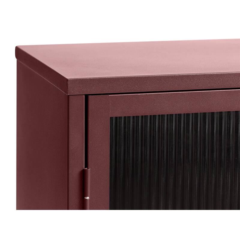 Rye Studio Brianne Modern Metal & Glass 3-Door Sideboard