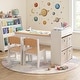 preview thumbnail 21 of 22, Costway Kids Art Table & Chairs Set with Paper Roll Wooden Craft Study - See Details