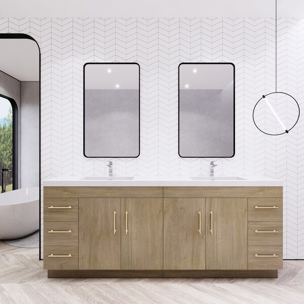 Eliza 84 Freestanding Vanity with Double Sink Bed Bath
