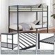 preview thumbnail 14 of 31, Twin Over Twin Metal Bunk Bed, Low Profile, Ladder, High Guardrail