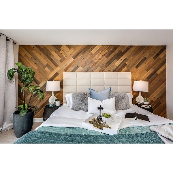 Timberchic Reclaimed Wooden Wall Planks - Peel and Stick Application (Sandy Beach). Opens flyout.