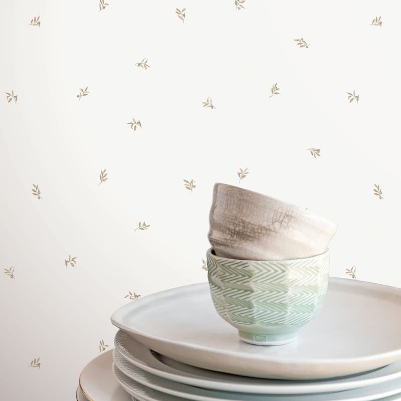 Galerie Wallcoverings Kitchen Recipes Leaf Motif Vinyl on Non-woven Matte Wallpaper Roll
