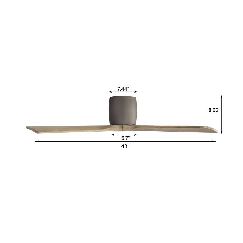 MLiAN 4 Soild Wood Blades Flush Mount Ceiling Fan Remote Control 6-Speed DC