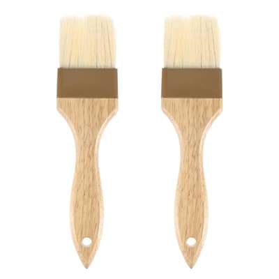 2-Pack Pastry Brush, Wooden Handle Natural Bristle Basting Brush