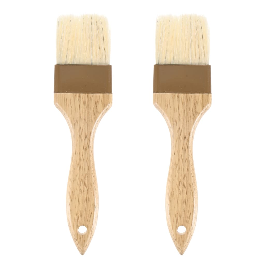 2-Pack Pastry Brush, Wooden Handle Natural Bristle Basting Brush