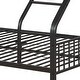 preview thumbnail 6 of 7, Twin XL Over Queen Bunk Bed with Guardrails and Ladder, Black
