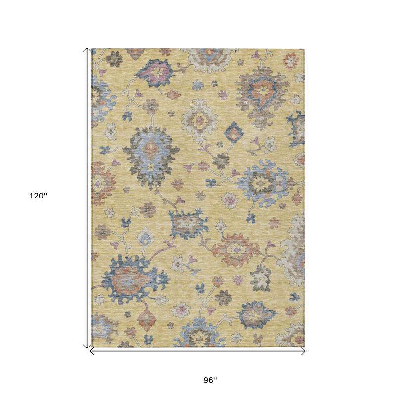 HomeRoots Floral Transitional Rectangle Outdoor Rug