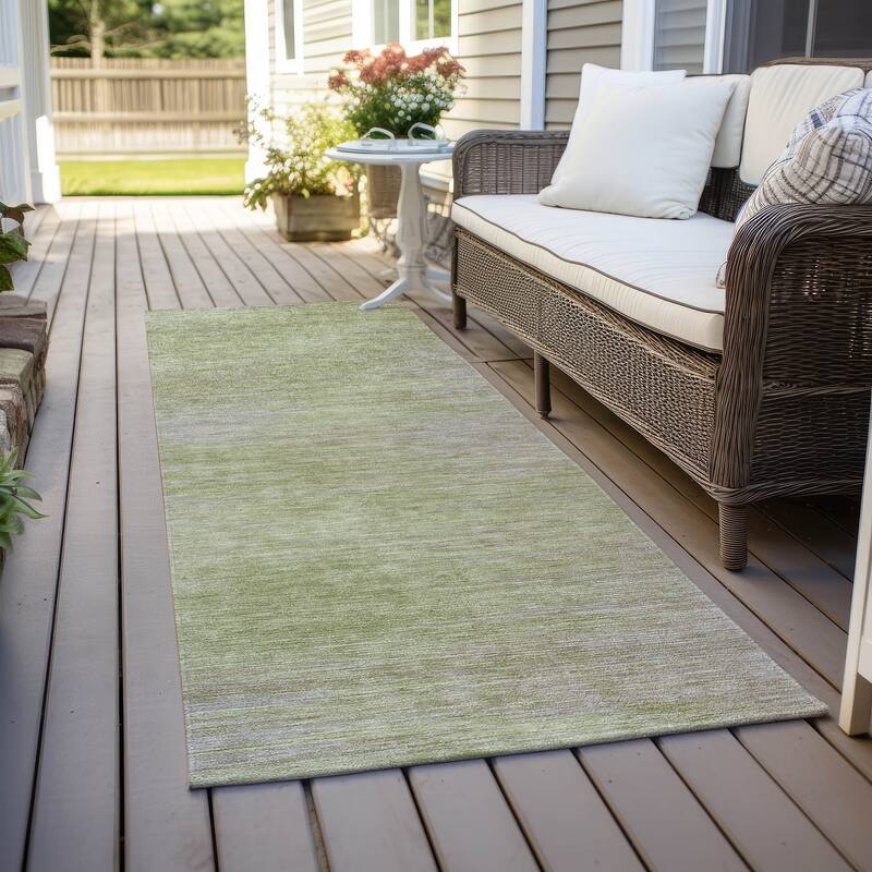 Machine Washable Indoor/ Outdoor Chantille Solid Ombre Rug - 2'3" x 7'6" - Sage