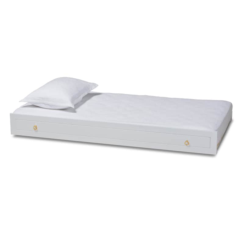 Alya Classic Traditional Farmhouse Twin Size Trundle (Trundle Only) - White