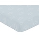preview thumbnail 3 of 4, Blue Clouds Collection Boy Fitted Crib Sheet - Slate and White Cloud Sky for Vintage Airplane Aviator Aviation Collection