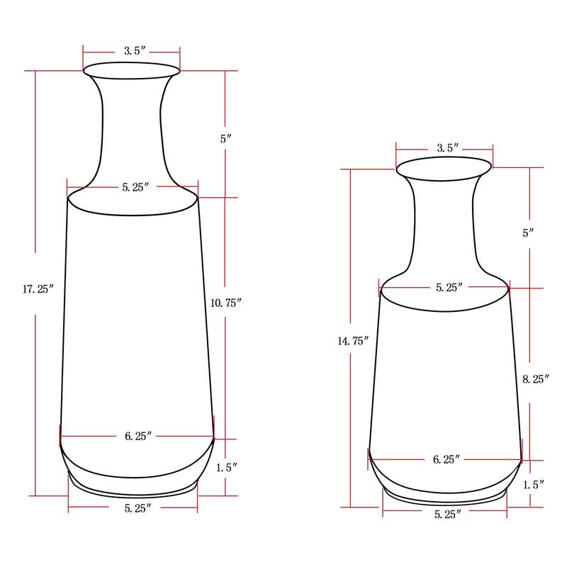 Vintage Grey and Green Metal Bottle Vases (Set of 2)
