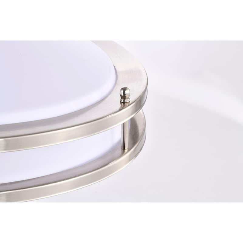 Glamour LED 32 inch Oval Flush Mount Fixture Brushed Nickel Finish CCT Selectable 3K/4K/5K - Brushed Nickel
