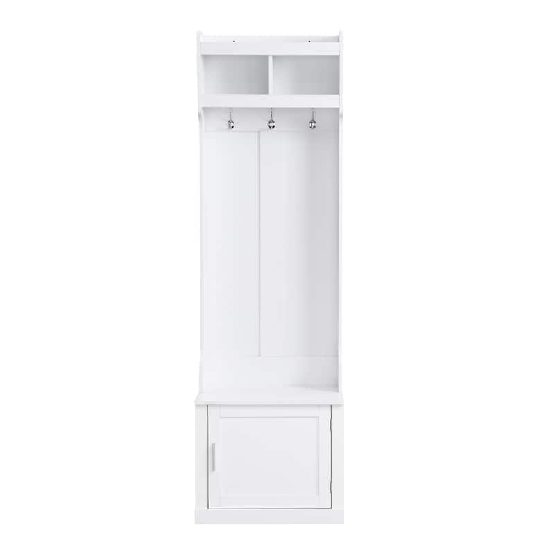 Anmytek Narrow Entryway Storage Cabinet Mudroom Organizer Hallway Closet for Small Spaces Black White