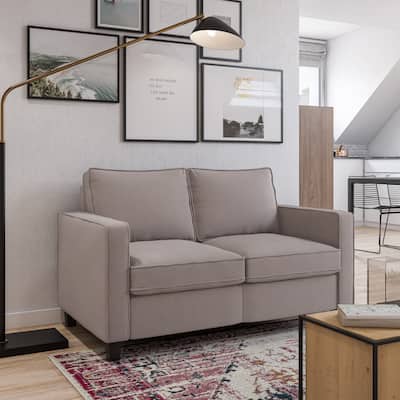 Georgia Upholstered 2 Seater Loveseat Sofa, Taupe
