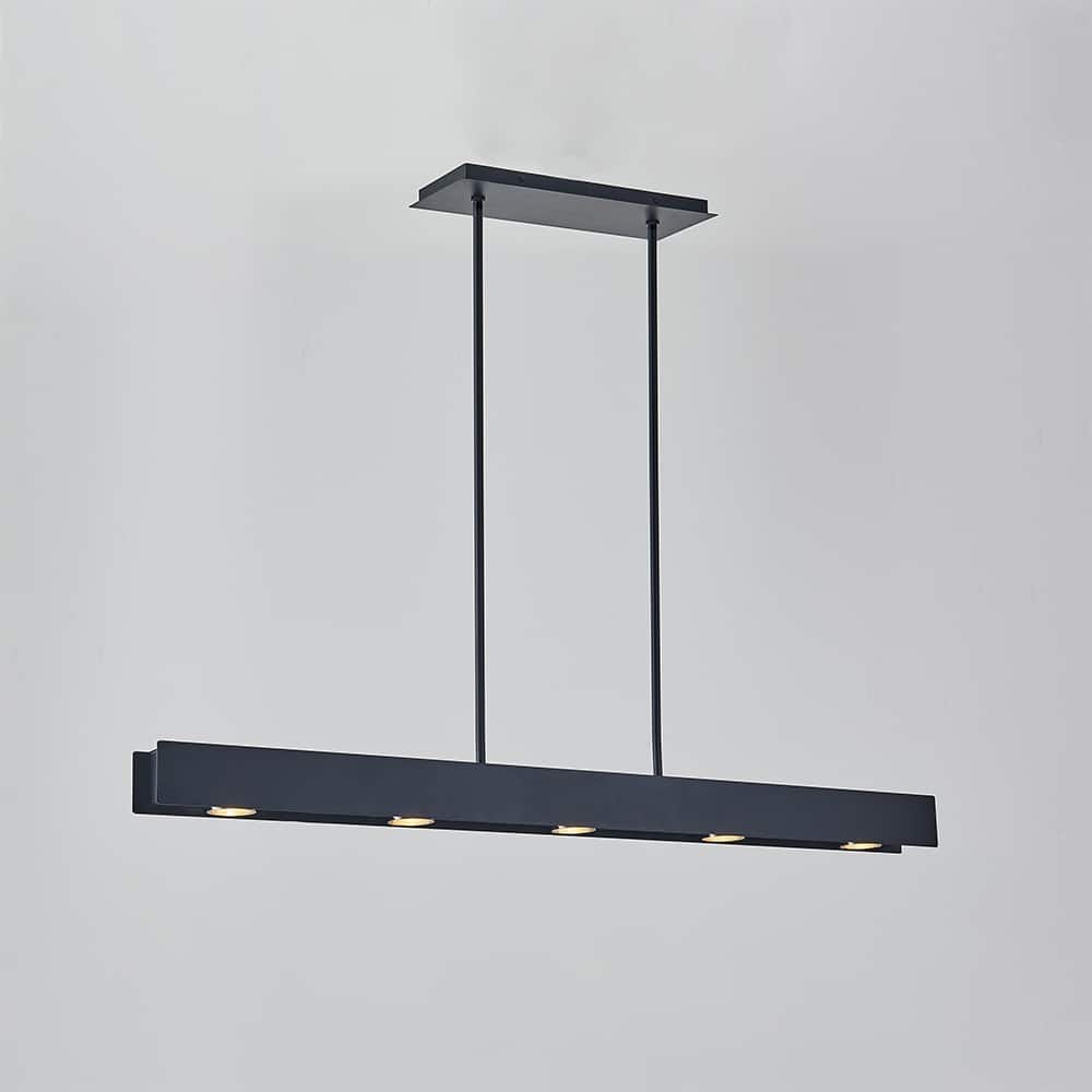 5 Lights 44 inch linear black finish chandelier