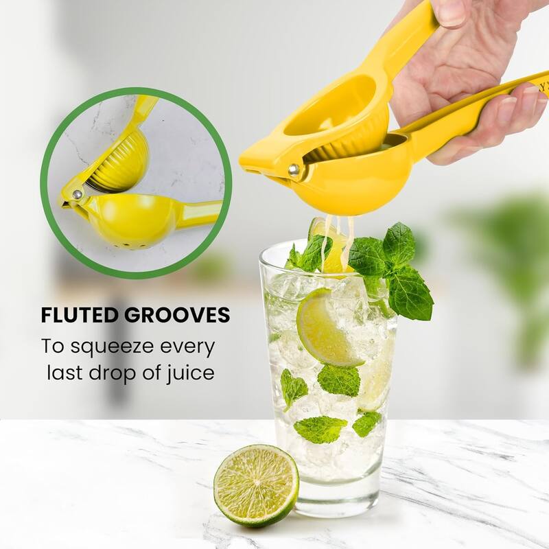 Zulay Kitchen Handheld Lemon Squeezer and Single Bowl Citrus Juicer
