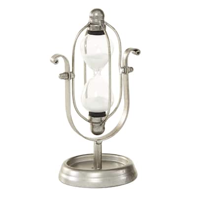 Metal Hourglass Sand Timer - Silver or Black - Roche River Decor