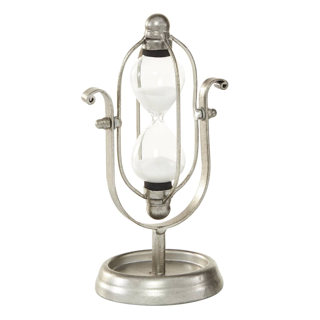 Metal Hourglass Sand Timer - Silver or Black - Roche River Decor
