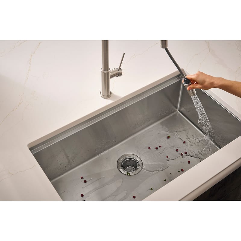 Ruvati 33-inch Workstation Ledge Undermount 16 Gauge Kitchen Sink Single Bowl - RVH8303