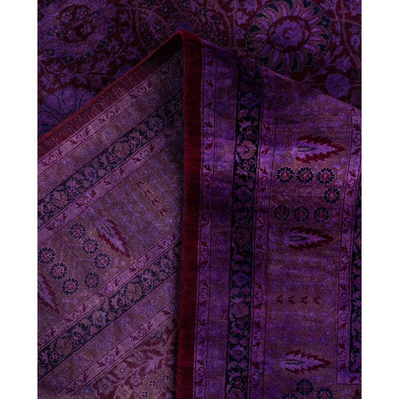 Overdyed One-of-a-Kind Hand-Knotted Area Rug - Purple - 8' 1" x 17' 4"